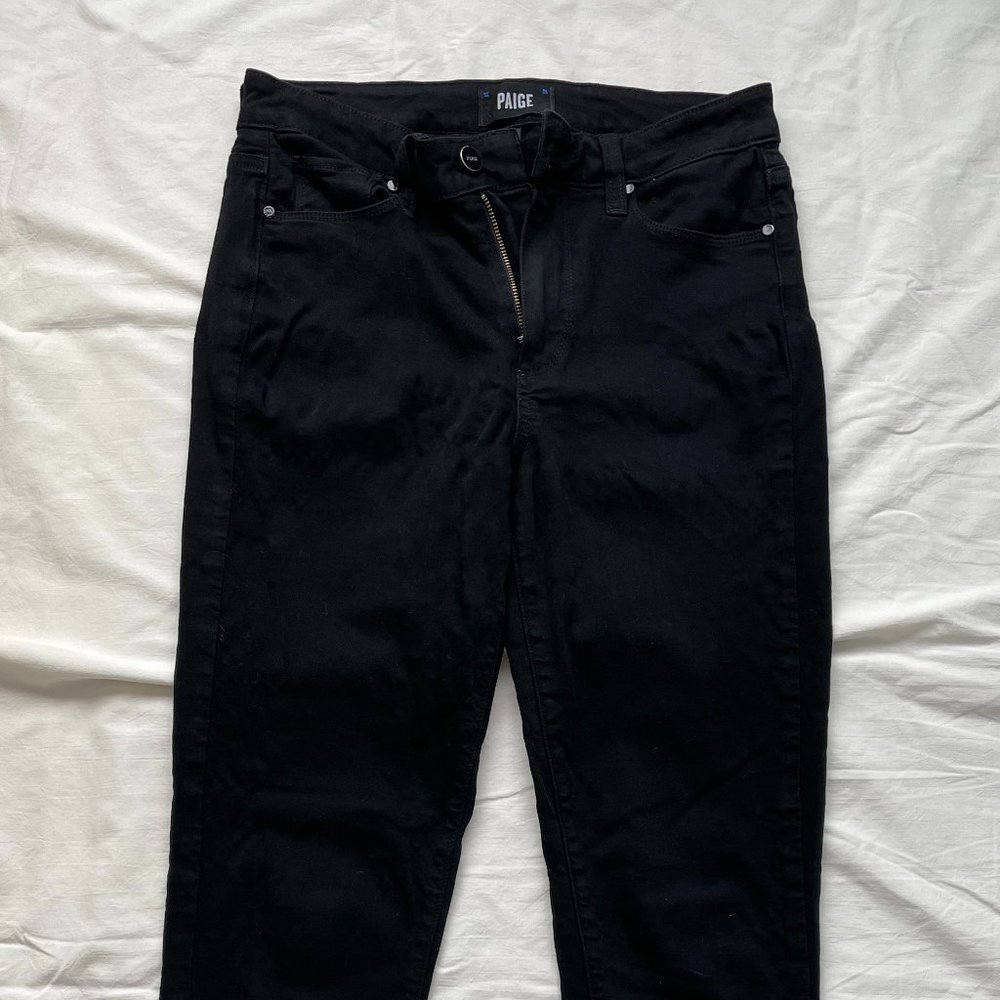 Paige Denim Hoxton Ultra Skinny Black Shadow Jeans